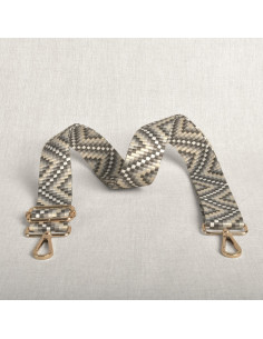 Tracolla a zig zag con moschettoni - Grigio