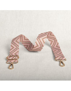 Tracolla a zig zag con moschettoni - Rosa