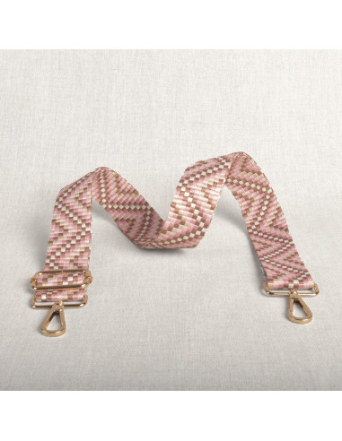 Tracolla a zig zag con moschettoni - Rosa