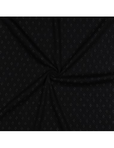 Tessuto jersey a maglia traforata - Nero