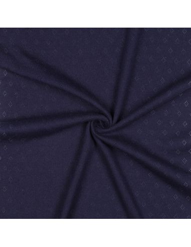 Tessuto jersey a maglia traforata - Blu marino