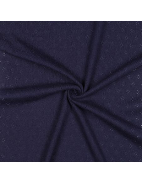 Tessuto jersey a maglia traforata - Blu marino