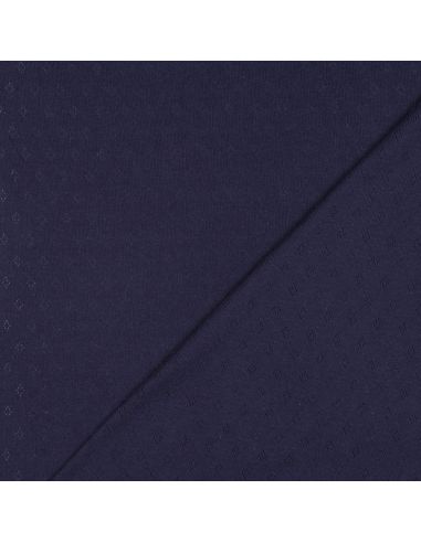 Tessuto jersey a maglia traforata - Blu marino