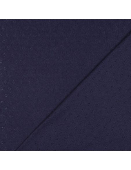 Tessuto jersey a maglia traforata - Blu marino