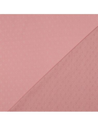 Tessuto jersey a maglia traforata - Rosa