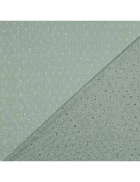 Tessuto jersey a maglia pointelle - Menta