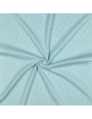 Tessuto jersey a maglia pointelle - Azzurro chiaro