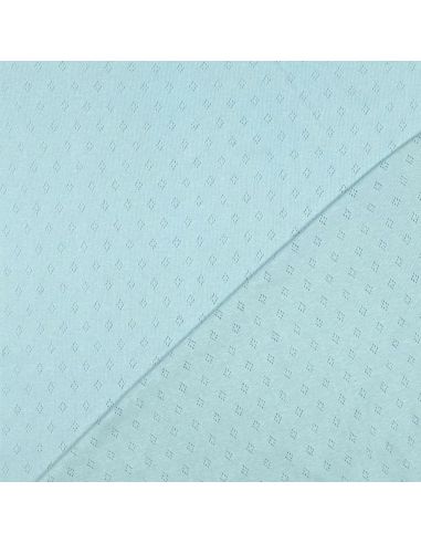 Tessuto jersey a maglia pointelle - Azzurro chiaro