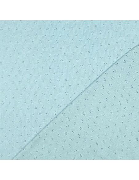 Tessuto jersey a maglia pointelle - Azzurro chiaro