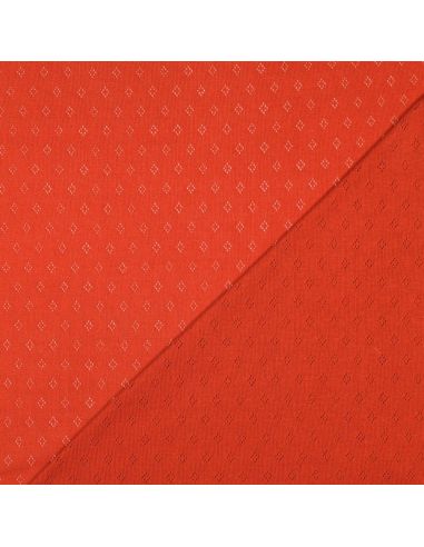 Tessuto jersey a maglia pointelle - Mattone