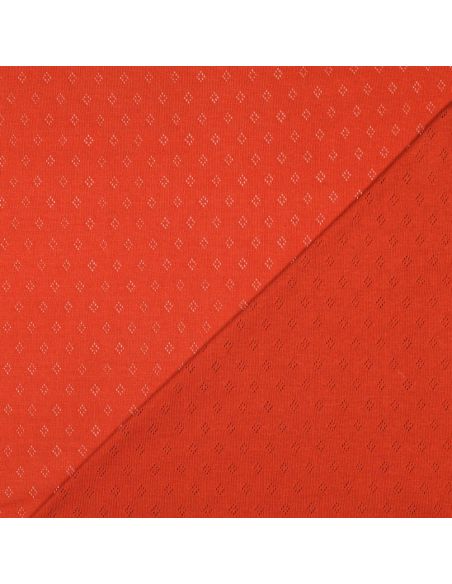 Tessuto jersey a maglia pointelle - Mattone
