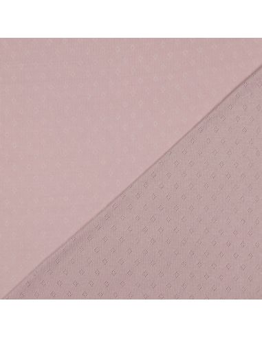 Tessuto jersey a maglia pointelle - Rosa antico