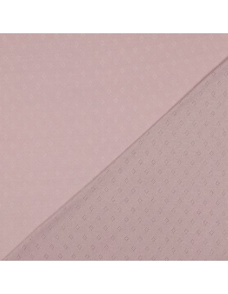 Tessuto jersey a maglia pointelle - Rosa antico