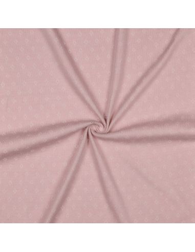 Tessuto jersey a maglia pointelle - Rosa antico