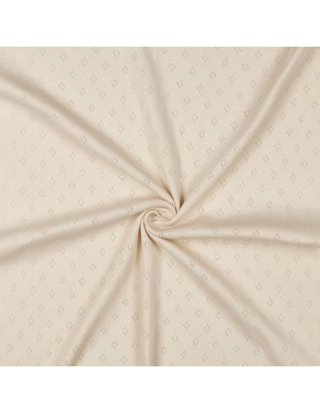 Tessuto jersey a maglia pointelle - Beige