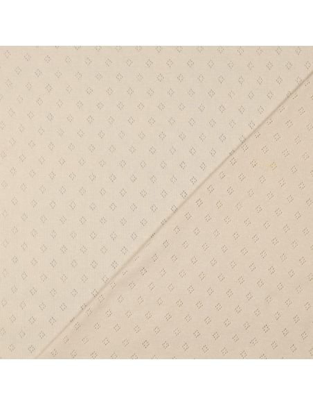 Tessuto jersey a maglia pointelle - Beige