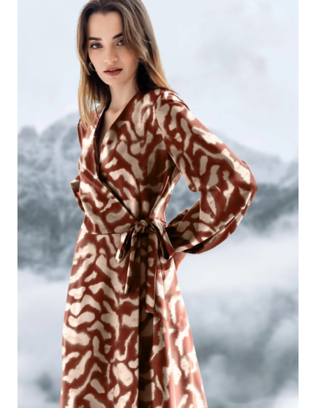 Tessuto satin viscosa stretch - Animalier