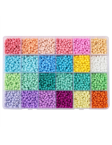 Scatola di 3600 perline di vetro 4 mm