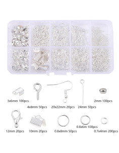 Kit 710 pezzi per creazione di gioielli - Argento