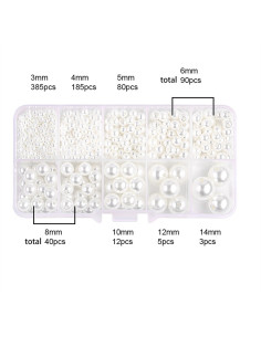 Scatola 800 perle madreperlate - Bianco