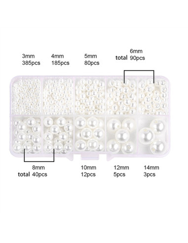 Scatola 800 perle madreperlate - Bianco