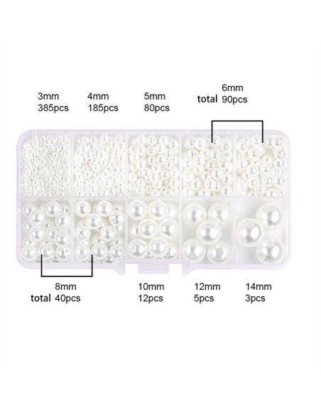 Scatola 800 perle madreperlate - Bianco