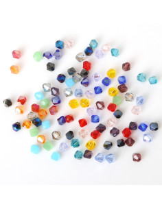 Confezione di 100 perline sfaccettate in cristallo 4 mm - Multicolore
