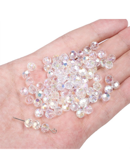 Confezione di 20 perline di cristallo 6 x 5 mm