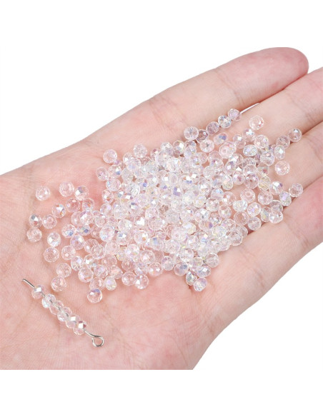 Confezione di 30 perline di cristallo 4 x 3 mm