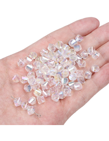 Sacchetto di 10 perle diamante cristallo 8x6 mm