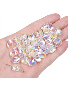 Confezione di 5 perle diamante cristallo 12x8 mm