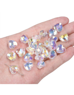 Sacchetto di 4 perle cuore cristallo 12 mm