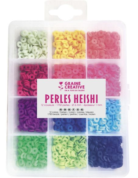 Scatola di 1750 perline Heishi - Fluorescenti