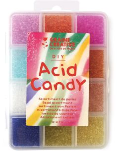 Set di 12 colori di perline di vetro 2 mm - Acid Candy