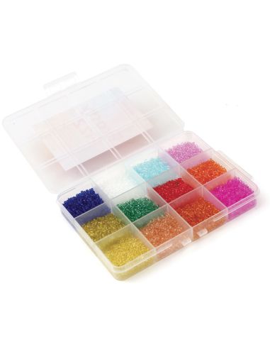 Set di 12 colori di perline di vetro 2 mm - Acid Candy