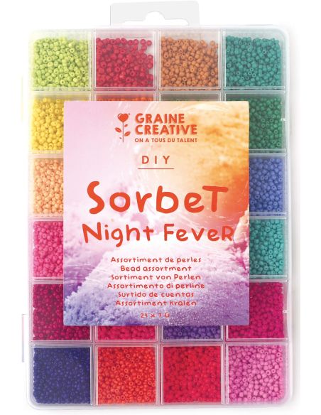 Set di 24 colori di perline di vetro 2 mm - Sorbetto Night Fever
