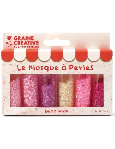 Il chiosco di perline 6 colori di perline di vetro 2 mm - Frullato di fragole