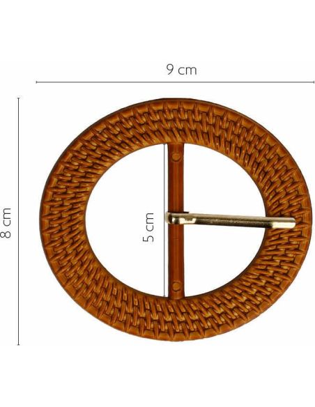 Fibbia rotonda in stile resina intrecciata - 5 cm