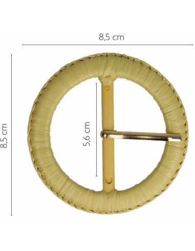 Fibbia per cintura rotonda stile fibra naturale liscia – 5 cm