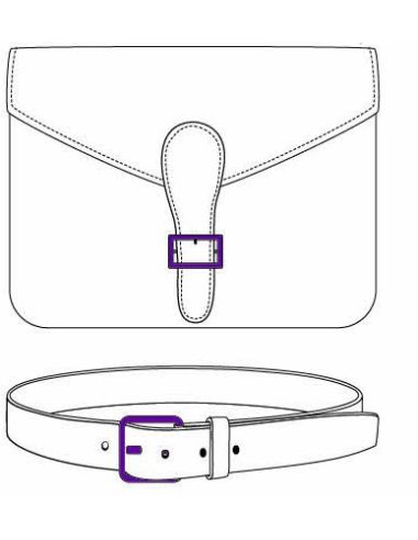 Fibbia rotonda in stile resina intrecciata - 5 cm