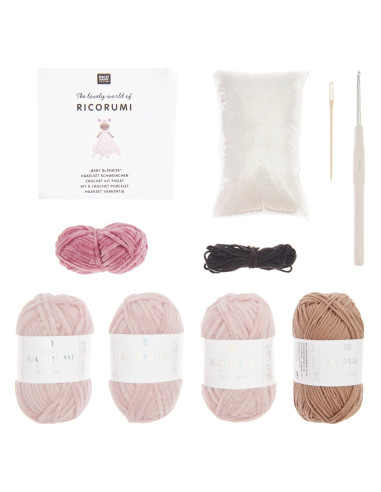 Kit crochet doudou couverture - Cochon