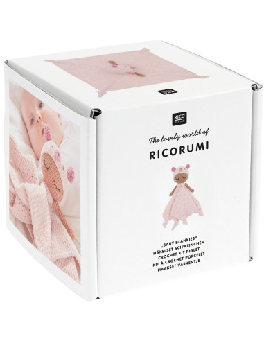 Kit crochet doudou couverture - Cochon