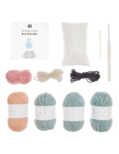 Kit uncinetto doudou coperta - Elefante