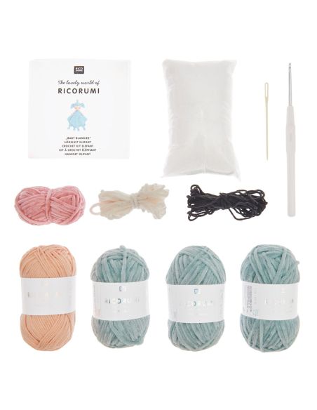Kit uncinetto doudou coperta - Elefante