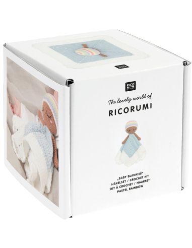 Kit uncinetto doudou coperta - Arcobaleno pastello