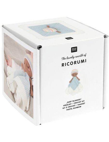 Kit uncinetto doudou coperta - Arcobaleno pastello