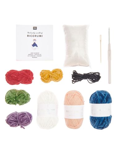 Kit uncinetto doudou coperta - Arcobaleno