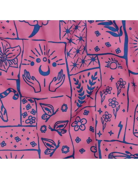 Tessuto popeline di cotone - Mystic sfondo rosa