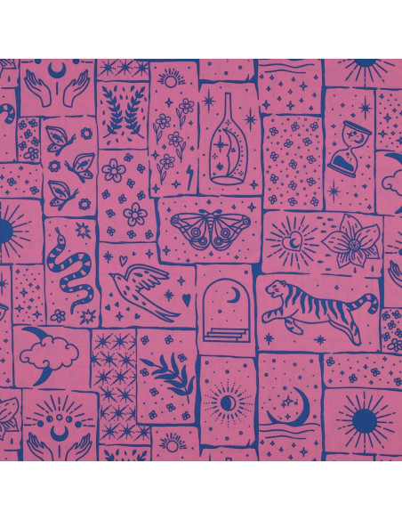 Tessuto popeline di cotone - Mystic sfondo rosa