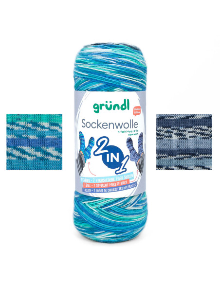 Filato per calze Sockenwolle 2 in 1 Gründl